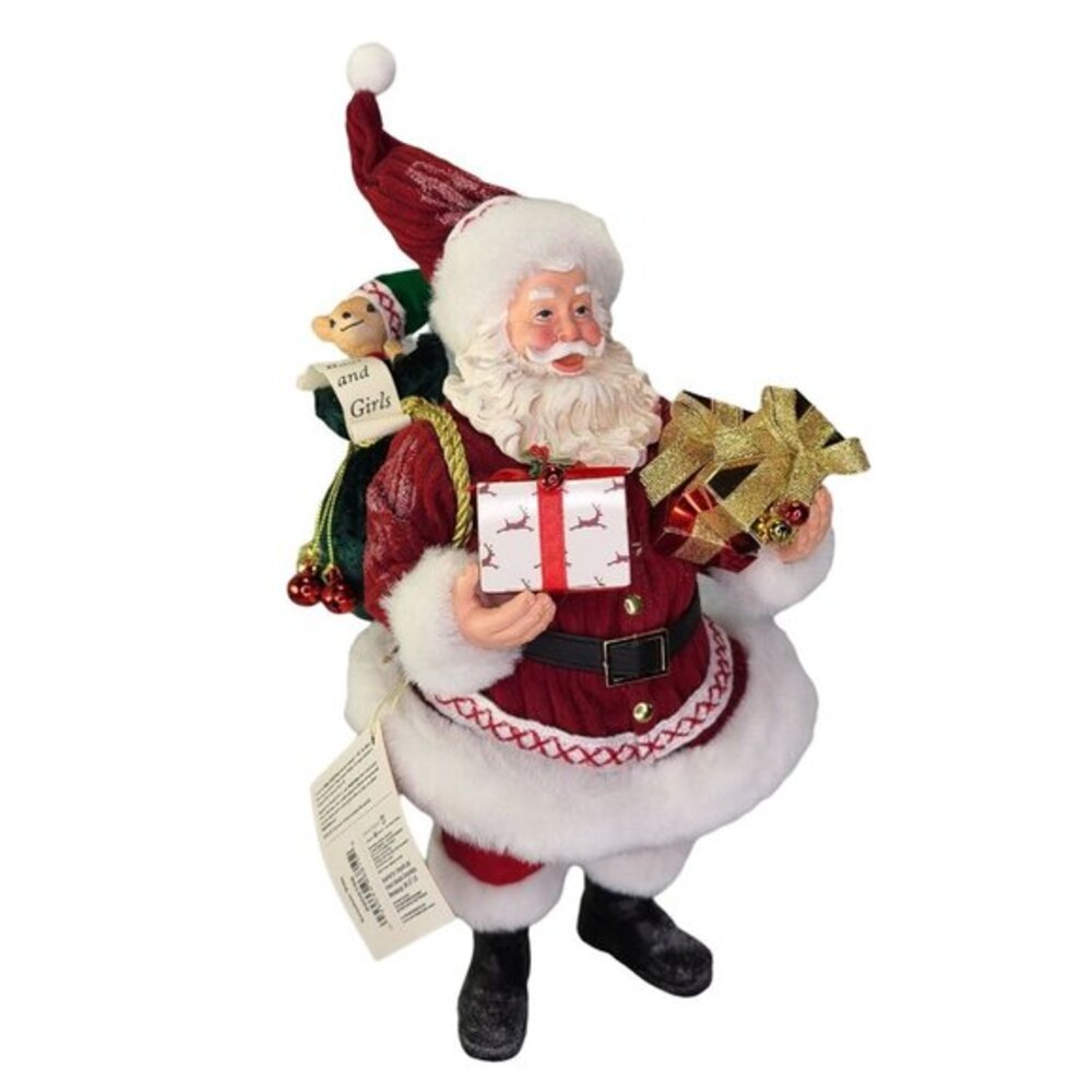 Dept 56 Possible Dreams Santa Claus Reindeer Ride Fabric Clothtique Holiday Xmas